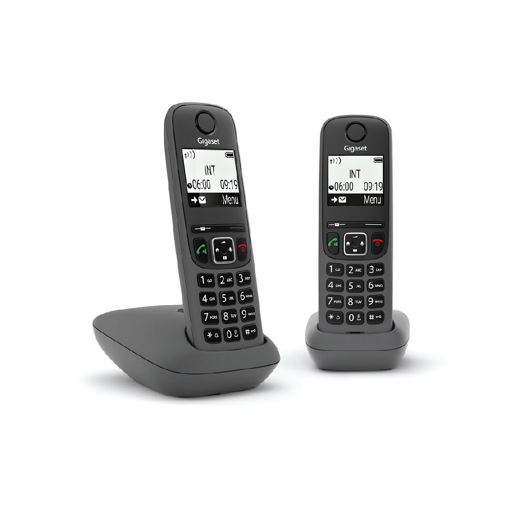 GIGASET AS490 DUO (NERO) - TELEFONO CORDLESS DOPPIO - VIVAVOCE