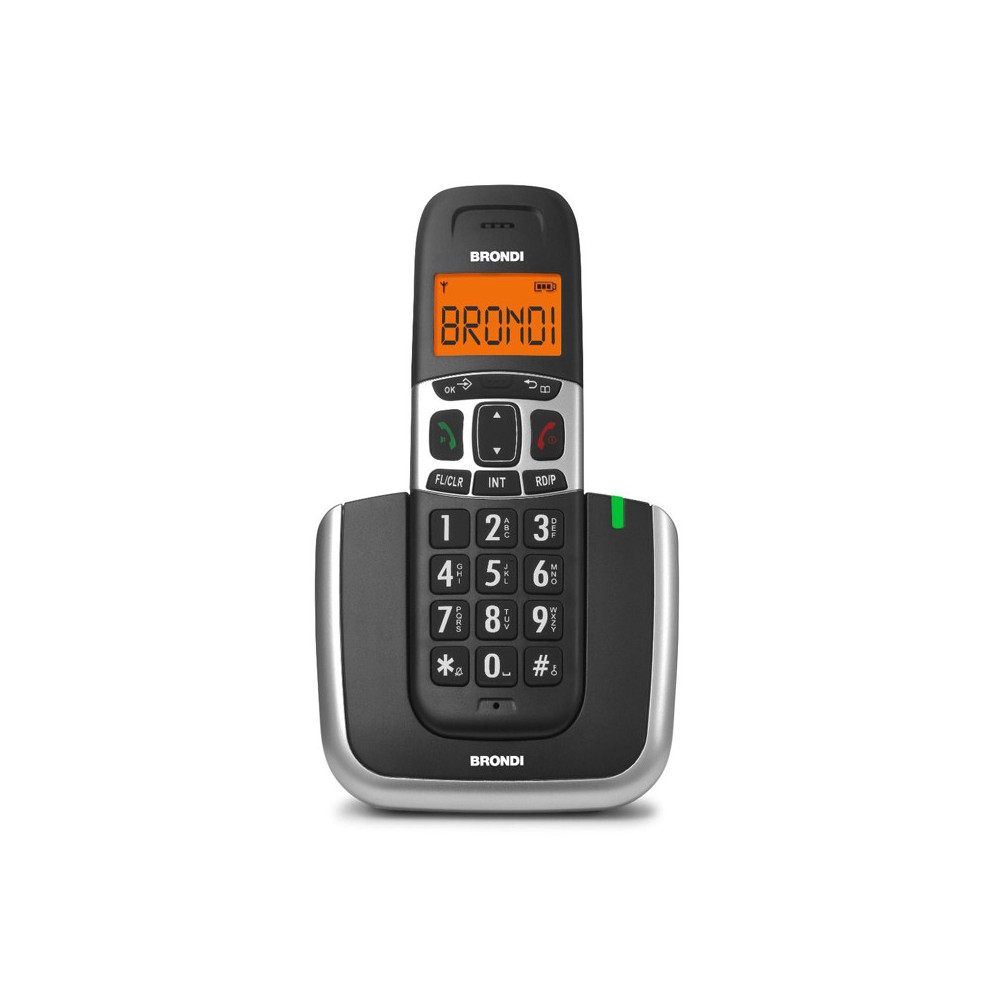 BRONDI BRAVO PLATINUM (NERO) - TELEFONO CORDLESS - TASTI GRANDI - DECT - SUONERIE POLIFONICHE - VIVA VOCE