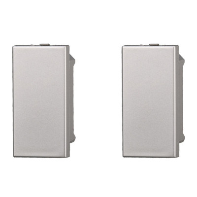 ETTROIT FALSO POLO 1 MODULO (2PZ) - SERIE MOON - GRIGIO (AG0100) Compatibile ABB Axolute