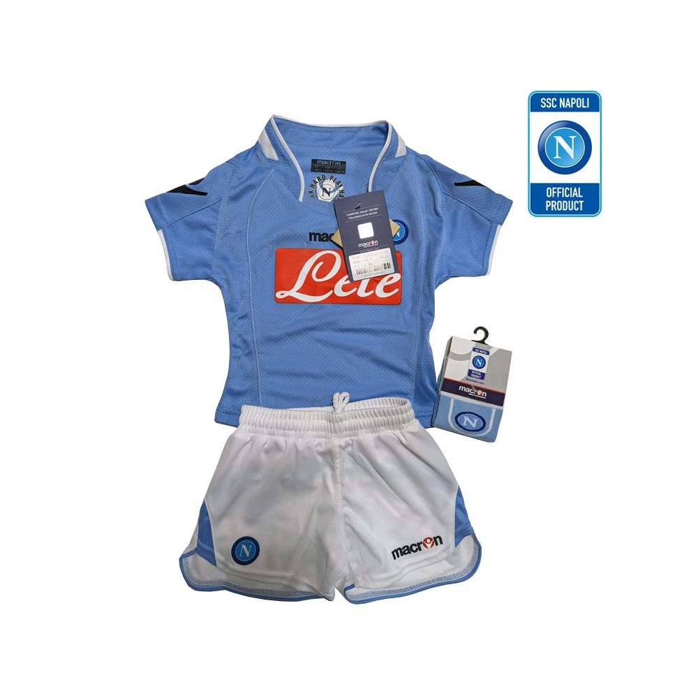 NAPOLI MACRON KIT INFANTE GARA 1 AZZURRO/BIANCO (PANTALONCINO - MAGLIA - CALZEROTTI) 12/24 MESI