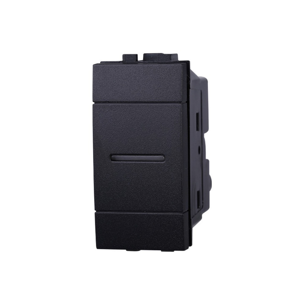 ETTROIT INTERRUTTORE ASSIALE UNIPOLARE - SERIE SPACE - NERO (LN0501) Compatibile BTicino Living