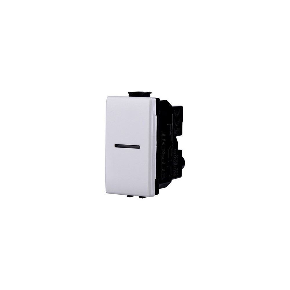 ETTROIT INTERRUTTORE ASSIALE UNIPOLARE - SERIE SOLAR - BIANCO (MT0501) Compatibile BTicino Matix