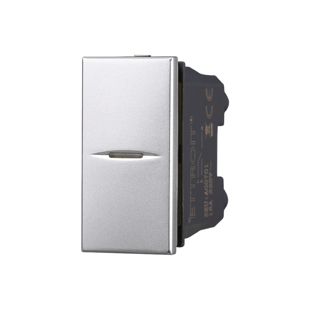 ETTROIT INTERRUTTORE ASSIALE UNIPOLARE - SERIE MOON - GRIGIO (AG0501) Compatibile BTicino Axolute