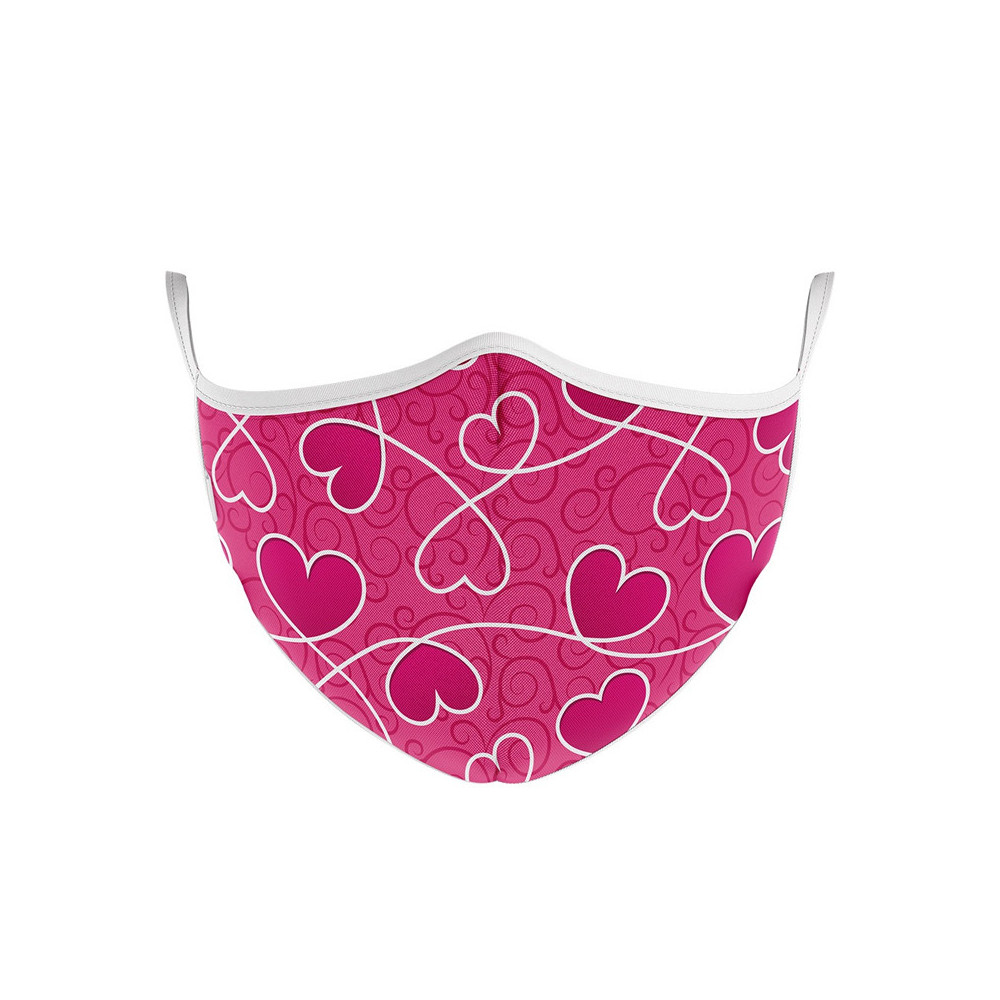 MASCHERINA ULTRA STYLE IN TNT DOPPIO STRATO - HEARTS-M