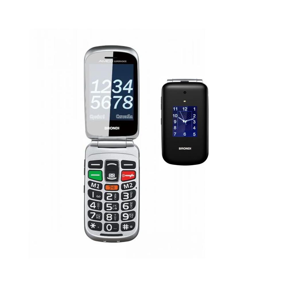 BRONDI AMICO SUPERVOICE (NERO/ARGENTO) - TELEFONO CELLULARE SENIOR