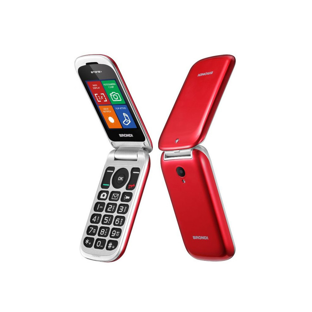 BRONDI STONE+ (ROSSO) - TELEFONO CELLULARE SENIOR