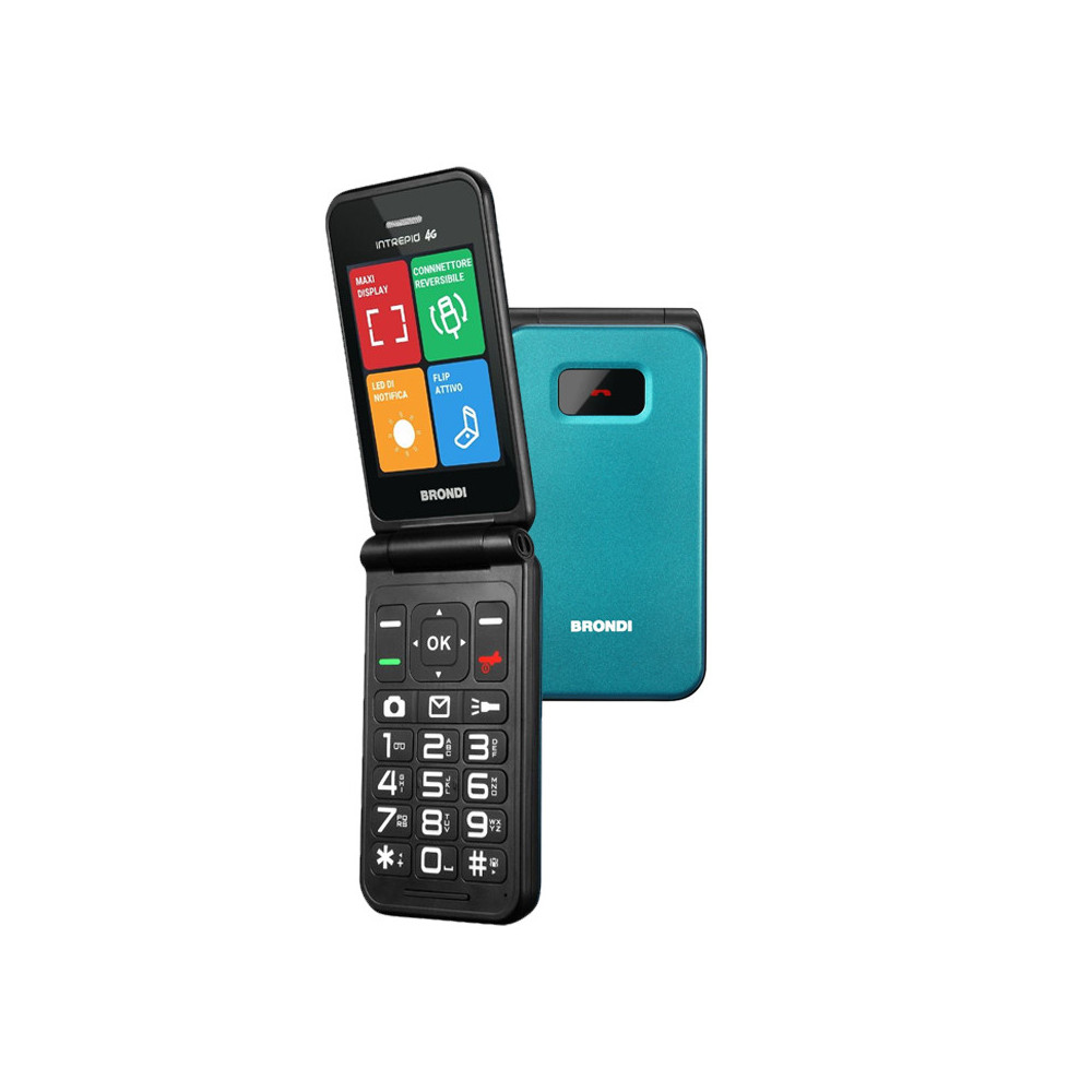 BRONDI INTREPID 4G (VERDE) - TELEFONO CELLULARE CLAMSHELL - VOLTE - FOTOCAMERA 2 MP