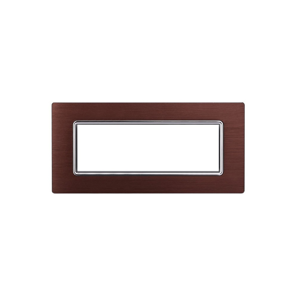 ETTROIT PLACCA IN ALLUMINIO 7 MODULI - SERIE SPACE - BRONZO (LN86710) Compatibile BTicino Living