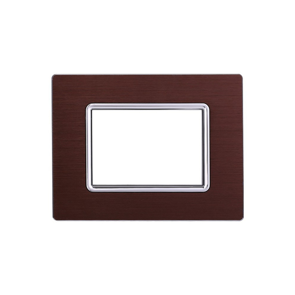 ETTROIT PLACCA IN ALLUMINIO 3 MODULI - SERIE SPACE - BRONZO (LN86310)