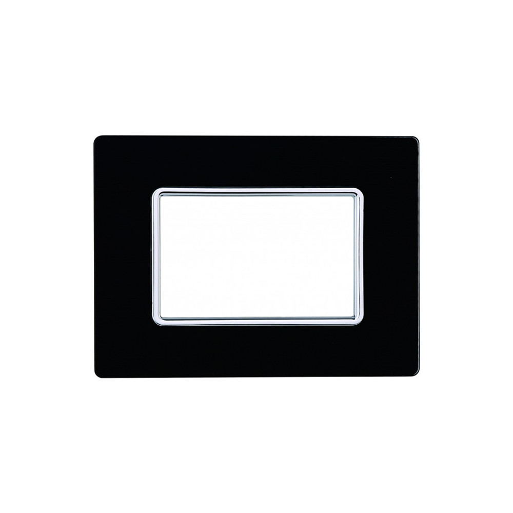ETTROIT PLACCA IN VETRO 3 MODULI - SERIE SOLAR - NERO (MT84302) Compatibile BTicino Matix