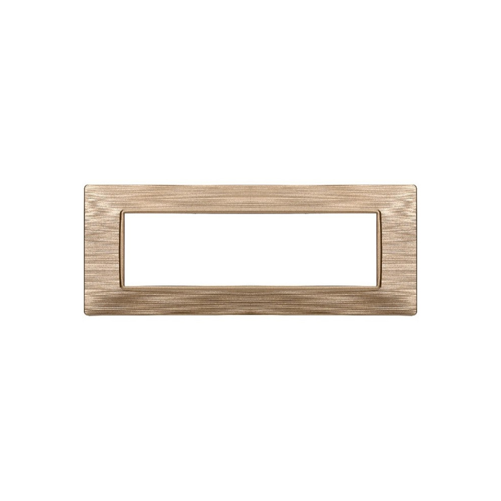 ETTROIT PLACCA IN PLASTICA 7 MODULI - SERIE STARLIGHT - ORO SATINATO (EV85611) Compatibile Vimar Plana