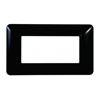 ETTROIT PLACCA IN PLASTICA 4 MODULI - SERIE SOLAR - NERO (MT83402) Compatibile BTicino Matix