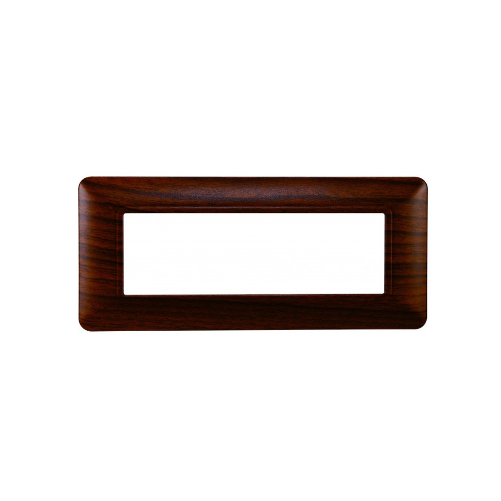 ETTROIT PLACCA IN PLASTICA 6 MODULI - SERIE SOLAR - LEGNO NOCE (MT83603) Compatibile BTicino Matix