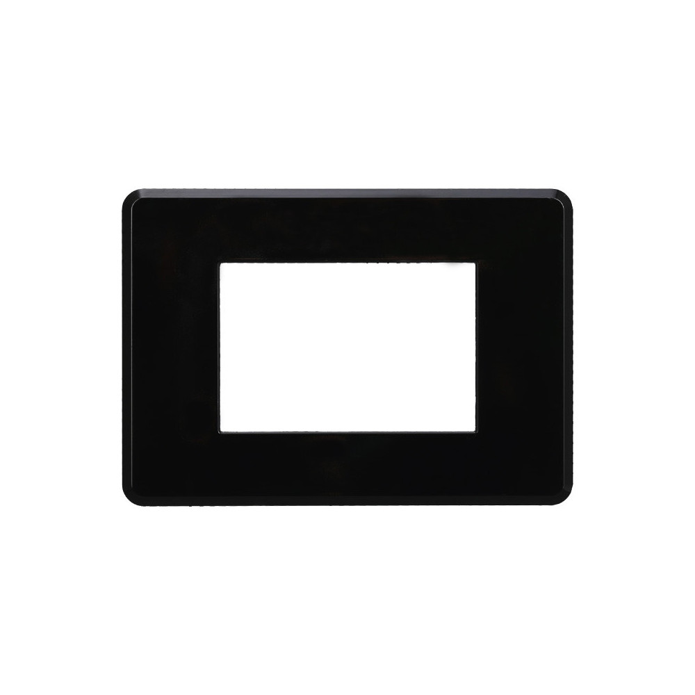 ETTROIT PLACCA SLIM 3 MODULI - SERIE MOON - NERO (AN87302) Compatibile ABB Axolute