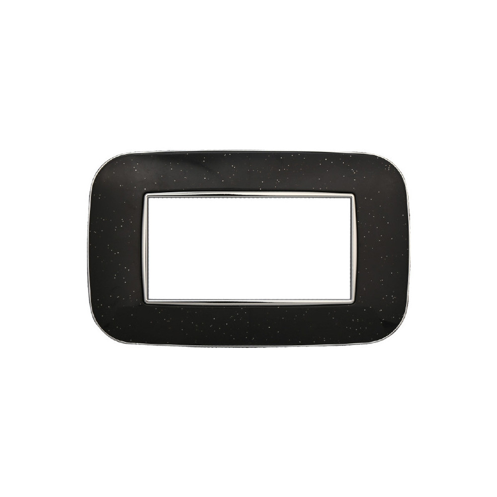 ETTROIT PLACCA ORBIS 4 MODULI - SERIE MOON - NERO BRILLANTE (AN91424) Compatibile ABB Axolute