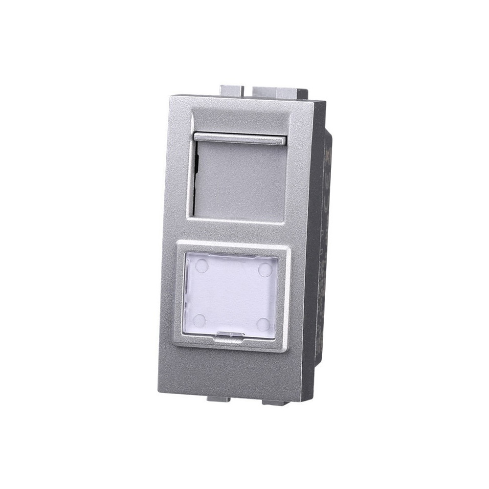 ETTROIT PRESA RETE RJ45 CAT.6 - SERIE SPACE - GRIGIO (LG2356) Compatibile BTicino Living