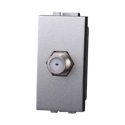 ETTROIT CONNETTORE TV SAT A VITE - SERIE SPACE - GRIGIO (LG2252) Compatibile BTicino Living