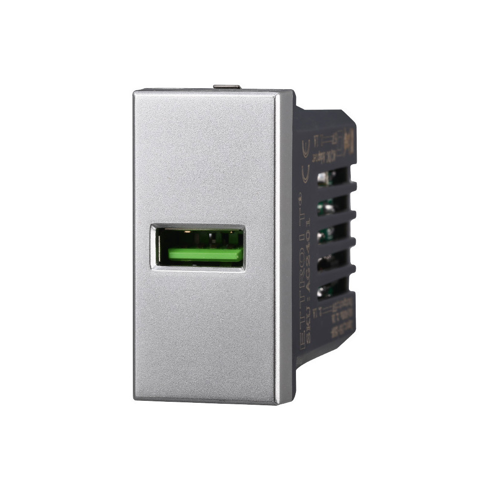 ETTROIT PRESA USB (USB-A) - SERIE MOON - GRIGIO (AG2401) Compatibile ABB Axolute
