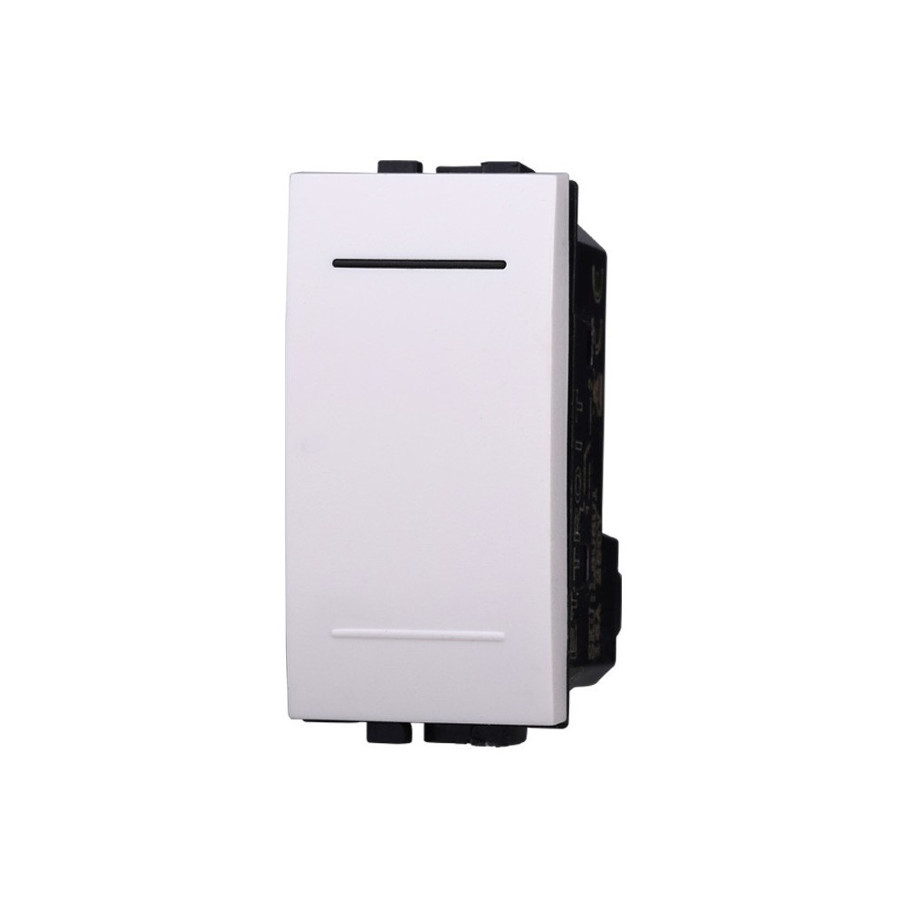 ETTROIT PULSANTE BASCULANTE UNIPOLARE 16A - SERIE SPACE - BIANCO (LB1001) Compatibile BTicino Living