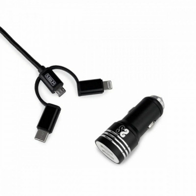 Caricabatterie per Auto USB Universale + Cavo USB-C Subblim SUB-CHG-4CC002