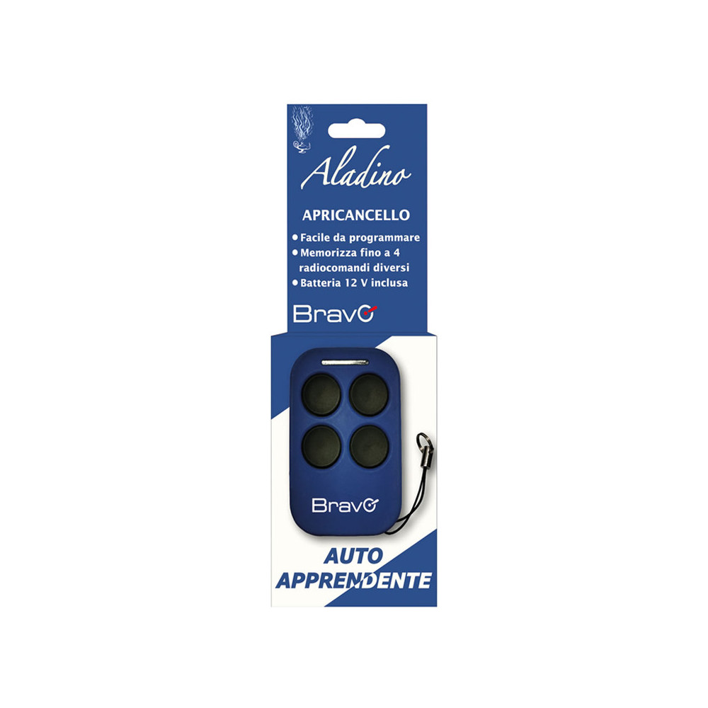 BRAVO ALADINO (90502150) - RADIOCOMANDO APRICANCELLO UNIVERSALE - AUTOAPPRENDENTE - 4 BANCHI MEMORIA - 433 Mhz