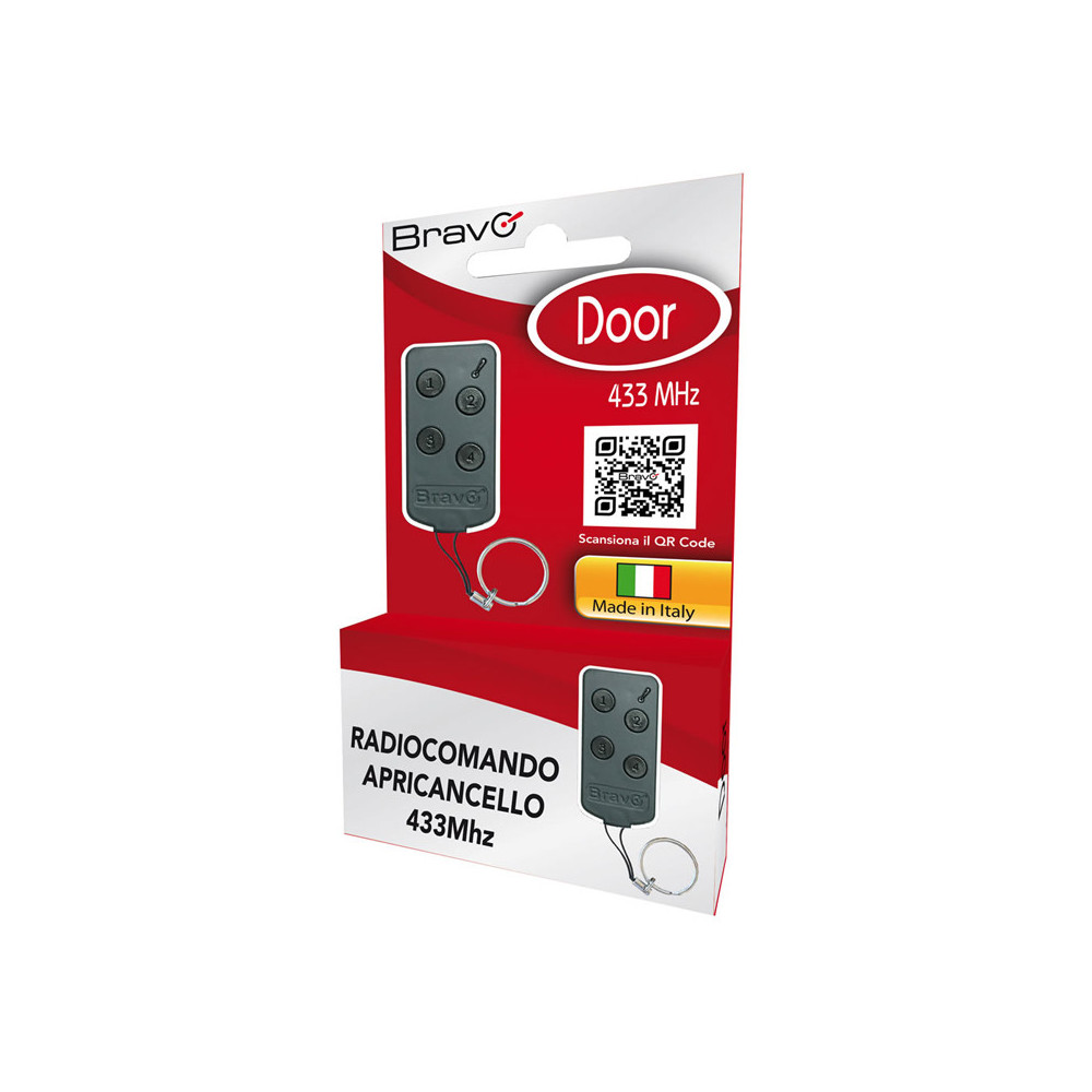 BRAVO DOOR X (90502176) - RADIOCOMANDO APRICANCELLO UNIVERSALE - AUTOAPPRENDENTE - 4 BANCHI MEMORIA - 433 Mhz