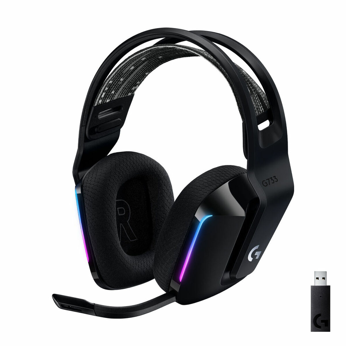511529841.jpg Auricolari con Microfono Gaming Logitech G733 Lightspeed Headset Nero - immagine 1