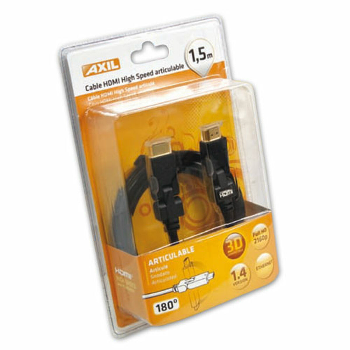 8413173367726_S0456890_P00.jpg Cavo HDMI Axil 1,5 m Nero Maschio/Maschio - immagine 1