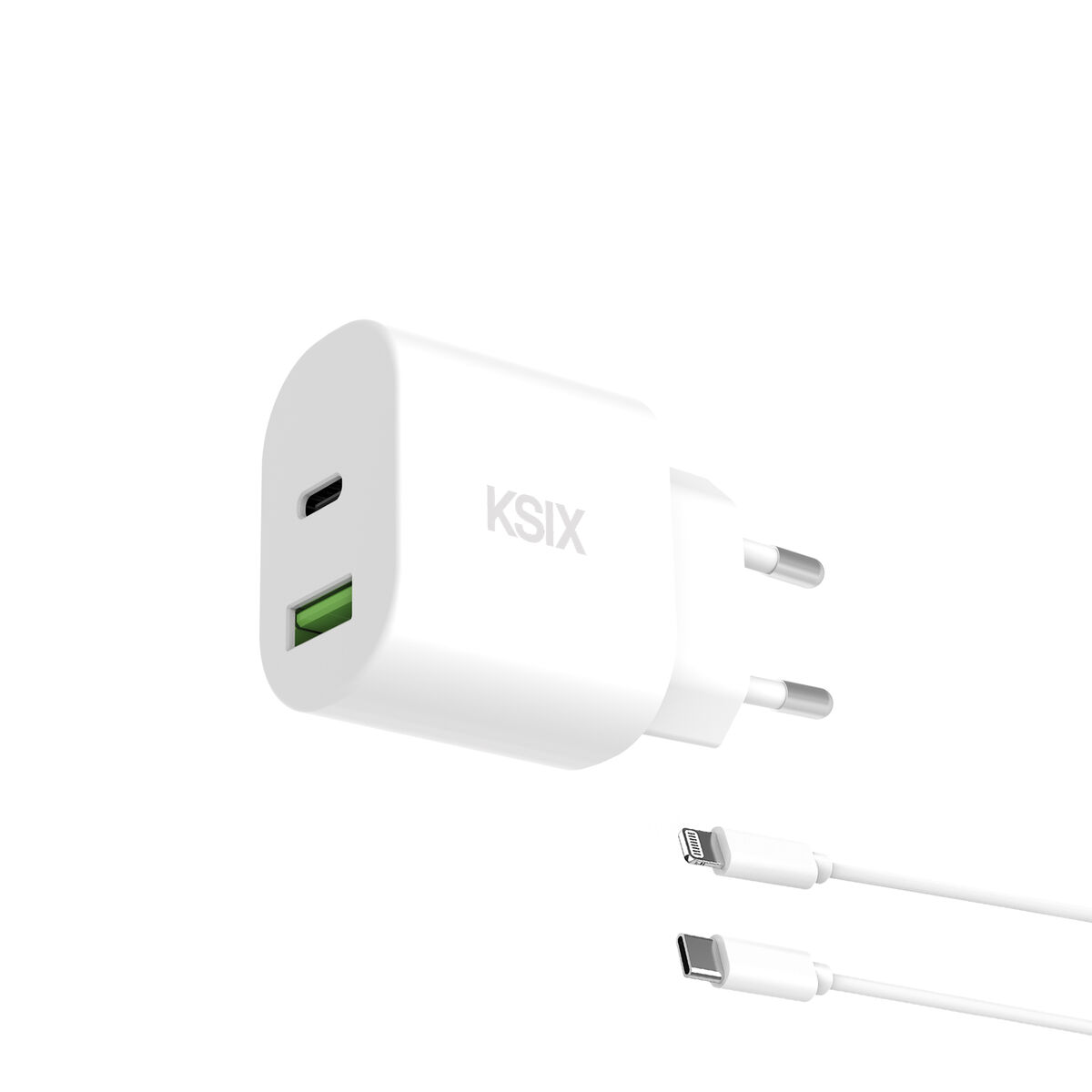 8427542141077_S1906997_P00.jpg Caricabatterie da Parete KSIX Bianco 20 W - immagine 1
