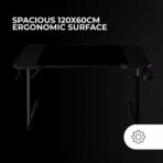 Scrivania Gaming Mars Gaming ESCRITORIO ERGO RGB Nero 120 x 60 cm - immagine 8